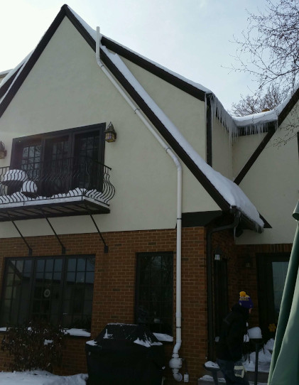 Vent piping routed to proper height under A-frame. Radon Safe Homes and Businesses