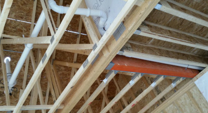 Tight-fitting pipe at radon rough-in. Radon Safe Homes and Businesses