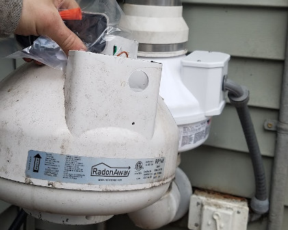 Typical radon fan replacement. Radon Safe Homes and Businesses