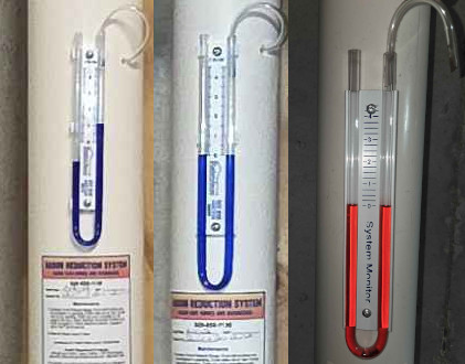U-tube manometer readings on radon system. Radon Safe Homes and Businesses
